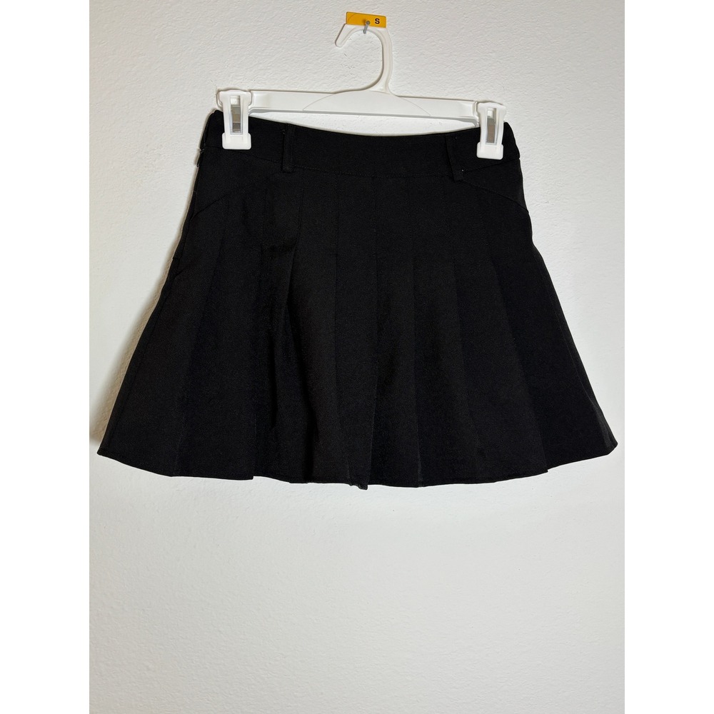 Fashion&dyt‎ Black Pleated Mini Skort High Waisted Preppy School Girl XS
